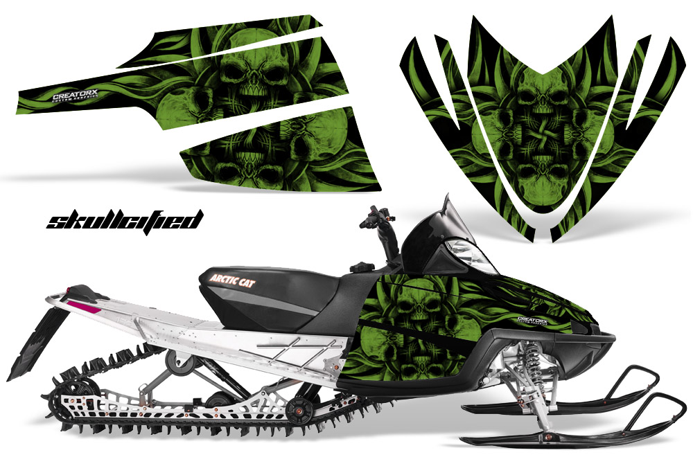 Arctic Cat M Series CrossFire Graphics Kit Skullcified Flat Green 2